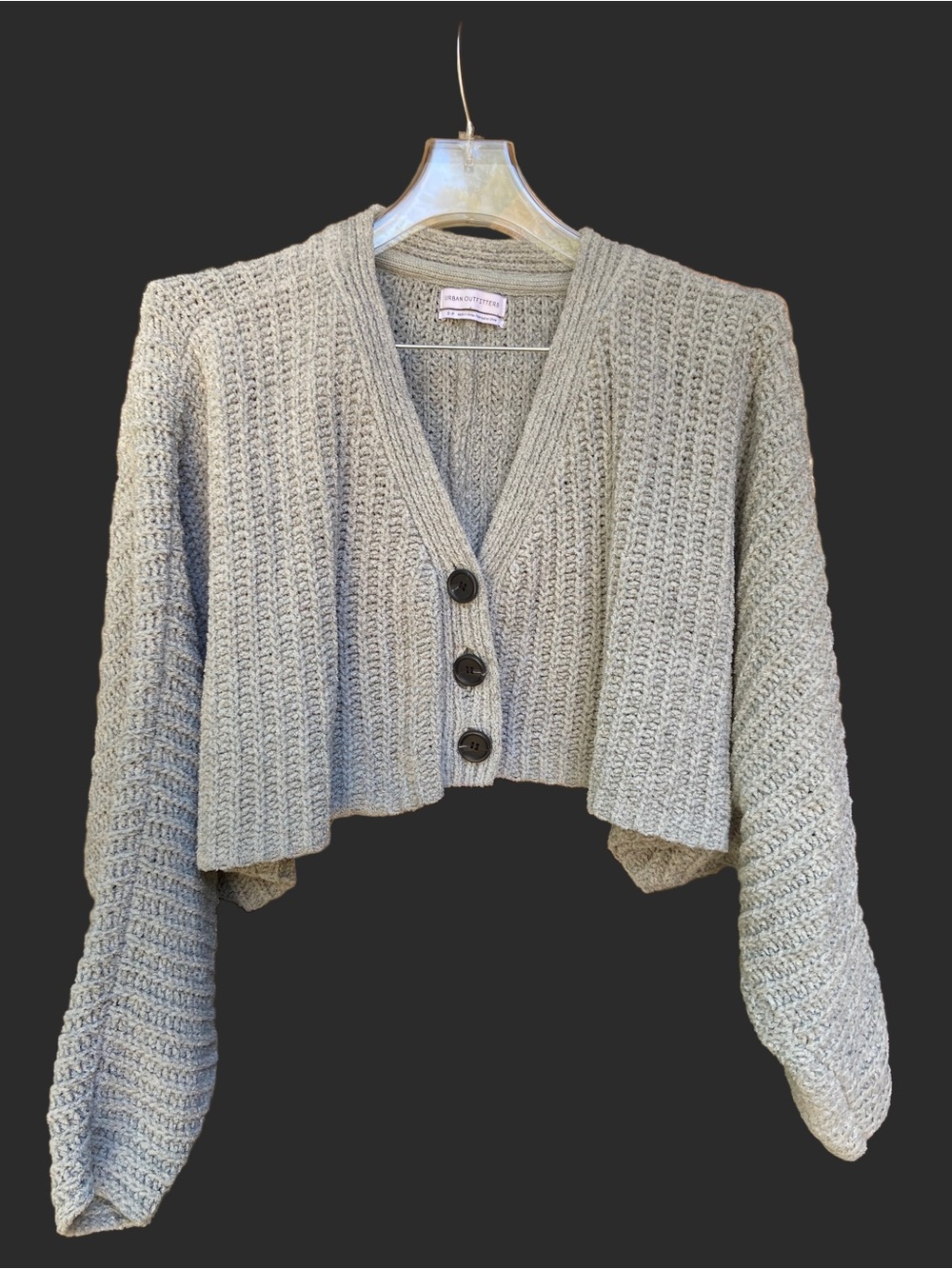 Urban Outfitters Cropped Knit  Cardigan Sweater - Small Light Green